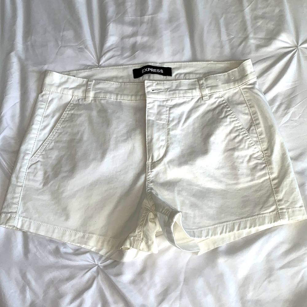 Express White Cotton Shorts